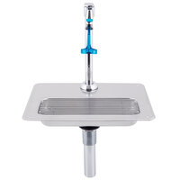 Equip by T&S 5GF-8P-WS Water Station with Drip Pan and Push Back Glass Filler - 9 9/16 inch High Pedestal