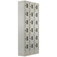 Winholt WL-618 Triple Column Eighteen Door Locker with Perforated Doors - 36 inch x 12 inch