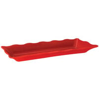 GET ML-87-RSP 17 1/2 inch x 6 3/4 inch Red Sensation Scalloped Melamine Rectangular Display Tray - 6/Pack