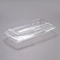 Dart PET90UT1 StayLock 13 3/8 inch x 6 3/4 inch x 2 5/8 inch Clear Hinged PET Plastic 13 inch Strudel Container - 200/Case
