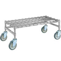 Metro MHP53S 36 inch x 24 inch x 14 inch Heavy Duty Mobile Stainless Steel Dunnage Rack with Wire Mat - 900 lb. Capacity