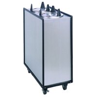 APW Wyott Lowerator HML2-8 Mobile Enclosed Heated Two Tube Dish Dispenser for 7 3/8 inch to 8 1/8 inch Dishes - 208/240V