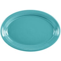 Fiesta® Dinnerware from Steelite International HL458107 Turquoise 13 5/8 inch x 9 1/2 inch Oval Large China Platter - 12/Case