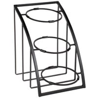Cal-Mil 1712-8-13 Mission 8" Black Round Bowl Display Stand - 10 1/2" x 15 1/2" x 15 1/2"
