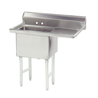 Advance Tabco FS-1-1824-18 Spec Line Fabricated One Compartment Pot Sink with One Drainboard - 38 1/2 inch - Right Drainboard