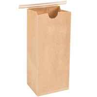 1/2 lb. Brown Kraft Paper Customizable Coffee Bag with Reclosable Tin Tie - 100/Pack