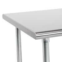 Advance Tabco TGLG-245 24 inch x 60 inch 14 Gauge Open Base Stainless Steel Commercial Work Table
