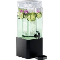 Cal-Mil 1112-1-13 Mission 1.5 Gallon Square Glass Beverage Dispenser with Black Metal Base