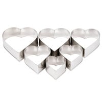 Ateco 7804 6-Piece Stainless Steel Plain Heart Cutter Set