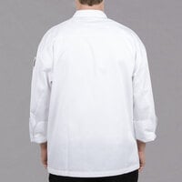 Chef Revival Silver Knife and Steel J002 Unisex White Customizable Long Sleeve Chef Jacket with Chef Logo Buttons - L