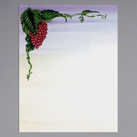8 1/2 inch x 11 inch Menu Paper - Wine Setting Themed Grapevine Design Left Insert - 100/Pack