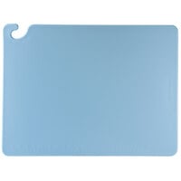San Jamar 6007815 Cut-N-Carry® 24 inch x 18 inch x 1/2 inch Blue Cutting Board with Hook