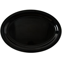 Carlisle 4384003 21 inch x 15 inch Black Oval Melamine Catering Platter