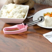 Vollrath 47379 Jacob's Pride #60 Pink Extended Length Squeeze Handle Disher - 0.54 oz.