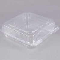 Durable Packaging PXT-900 Duralock 9 inch x 9 inch x 3 inch Clear Hinged Lid Plastic Container - 200/Case