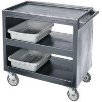 Cambro BC2354S Granite Gray Three Shelf Service Cart - 37 1/4 inch x 21 1/2 inch x 34 5/4 inch