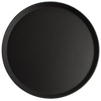 Cambro 1800CT110 Camtread® 18" Round Black Non-Skid Serving Tray - 6/Case