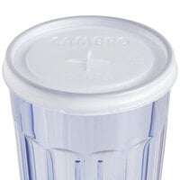 Cambro CLNT8 Disposable Translucent Lid with Straw Slot for Tumblers - 1000/Case