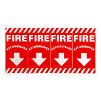 Buckeye Wrap-Around Fire Extinguisher Adhesive Label - Red and White, 24 1/2" x 12"