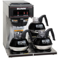 Bunn 13300.0003 VP17-3 Low Profile Pourover Coffee Brewer with 3 Warmers