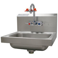 Advance Tabco 7-PS-55 Hand Sink with Emergency Eye Wash Attachment - 17 1/4 inch x 15 1/4 inch