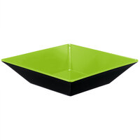 GET ML-247-G/BK Brasilia 2.5 Qt. Green and Black Square Melamine Bowl - 6/Case