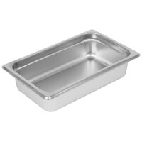 Choice 1/4 Size 2 1/2 inch Deep Anti-Jam Stainless Steel Steam Table / Hotel Pan - 24 Gauge