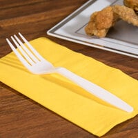 Visions White Heavy Weight Plastic Fork - Case of 1000