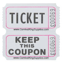 Carnival King Grey 2-Part Customizable Raffle Tickets - 2000/Roll