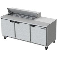 Beverage-Air SPE72HC-12 Elite Series 72" 3 Door Refrigerated Sandwich Prep Table