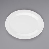 GET OP-950-DW Diamond White 9 3/4 inch x 7 1/4 inch Narrow Rim Oval Platter - 24/Case