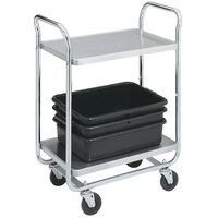 Vollrath 97161 Thrift-I-Cart Chrome 2 Shelf Cart - 33 inch x 21 inch x 36 1/2 inch