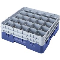 Cambro 25S534168 Camrack 6 1/8 inch High Customizable Blue 25 Compartment Glass Rack