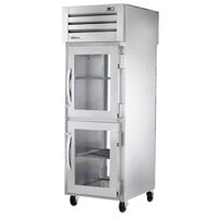 True STG1RPT-2HG-1G-HC Spec Series 27 1/2" Glass Front Half Door / Glass Back Full Door Pass-Through Refrigerator with PVC-Coated Shelves