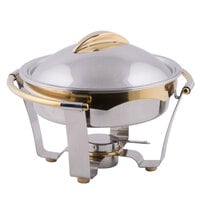 Vollrath 48324 6 Qt. Panacea Large Round Chafer with Gold Accents