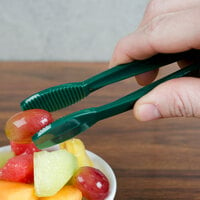 Green 6 inch Polycarbonate Flat Grip Tongs