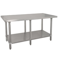 Advance Tabco VSS-3012 30 inch x 144 inch 14 Gauge Stainless Steel Work Table with Stainless Steel Undershelf