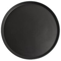 Cambro 1950CT110 Camtread® 20" Round Black Satin Non-Skid Low Profile Serving Tray - 12/Case