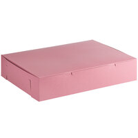 Baker's Mark 20 inch x 14 1/2 inch x 4 inch Pink Half Sheet Cake / Bakery Box - 50/Bundle