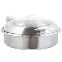 Vollrath 46125 6 Qt. Intrigue Glass Top Round Induction Chafer with Stainless Steel Trim and Stainless Steel Food Pan