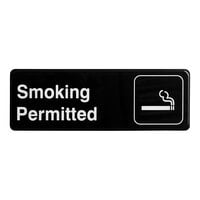 Thunder Group Smoking Permitted Sign - Black and White, 9" x 3"