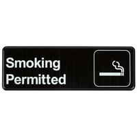 Smoking Permitted Sign - Black and White, 9" x 3"