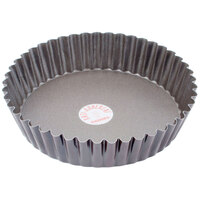 Gobel 9 1/2 inch x 2 inch Fluted Non-Stick Deep Tart / Quiche Pan with Removable Bottom