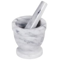 4 inch White Marble Mortar and Pestle Set