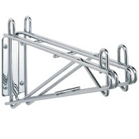 Metro 2WS24S Post-Type Wall Mount Shelf Support for Adjoining Super Erecta Stainless Steel 24 inch Deep Wire Shelving