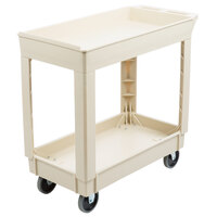 Continental 5800BE 34" x 17" Beige Utility Cart with 2-Shelf Recessed Top