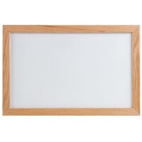 Aarco WOC1218NT-B OAK 12 inch x 18 inch Oak Frame White Marker Board