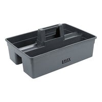 Lavex 16" x 11" Gray Plastic 3-Compartment Cleaning Caddy