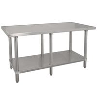 Advance Tabco VSS-308 30" x 96" 14 Gauge Stainless Steel Work Table with Stainless Steel Undershelf