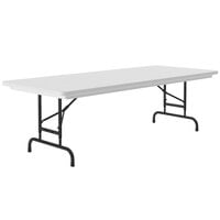 Correll Adjustable Height Folding Table, 30 inch x 96 inch Plastic, Granite Gray - R-Series